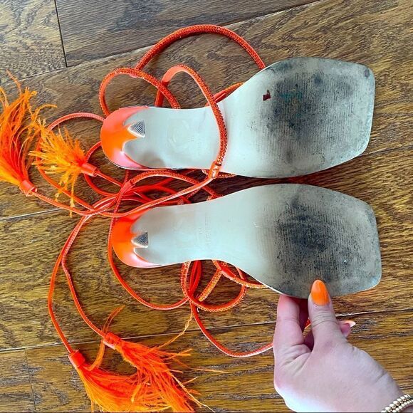 Rare orange strappy heels - Picture 3 of 3